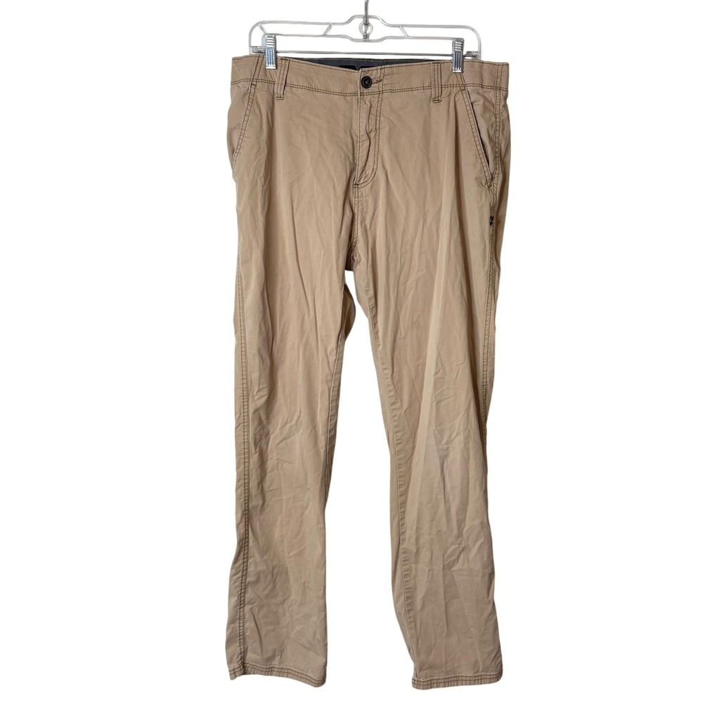 Denali Pants Men 34x32 Tan Khaki Stretch Straight Fit Travel Performance Utility